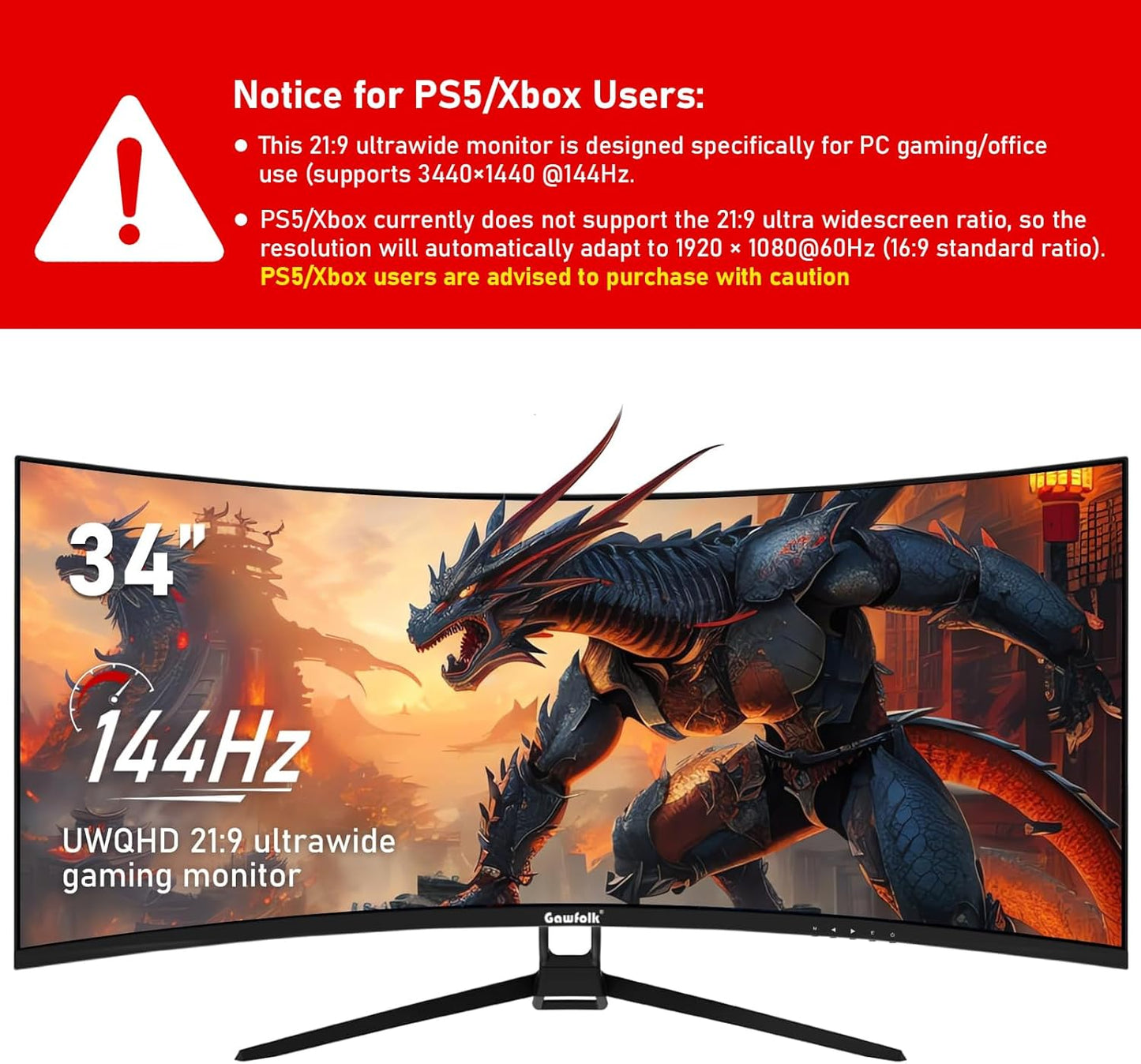 GAWFOLK ULTRAWIDE CURVO 34"