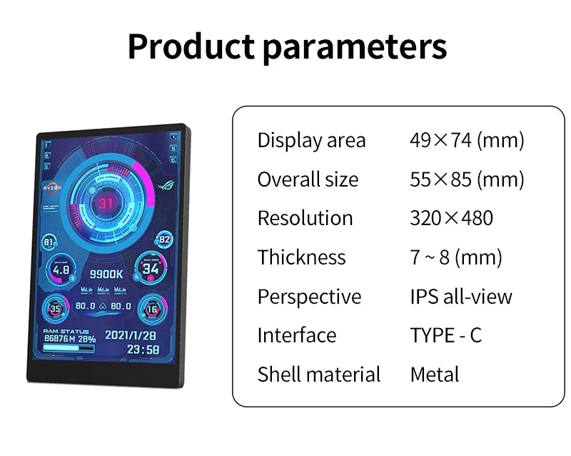 PANEL DE RENDIMIENTO IPS DE 3.5 PULGADAS