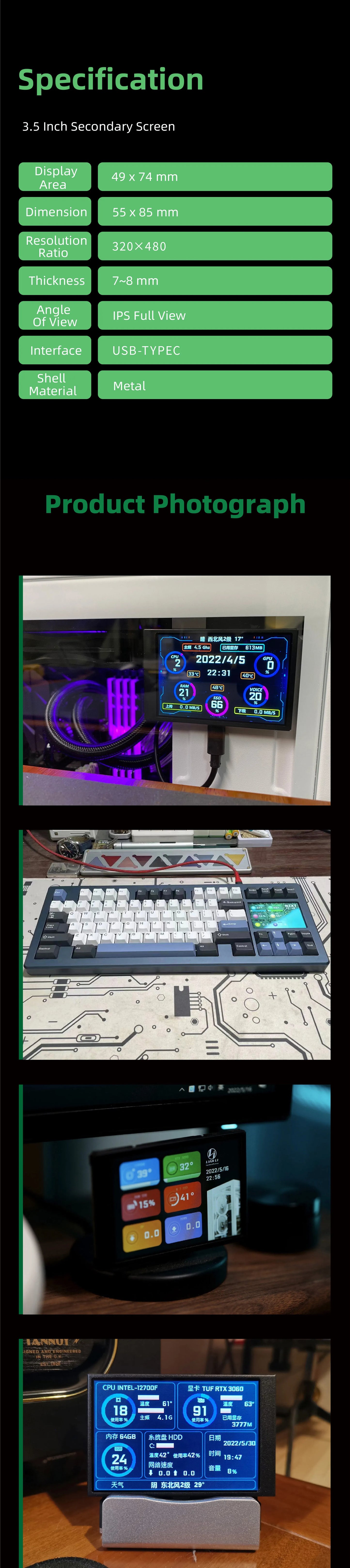 PANEL DE RENDIMIENTO IPS DE 3.5 PULGADAS