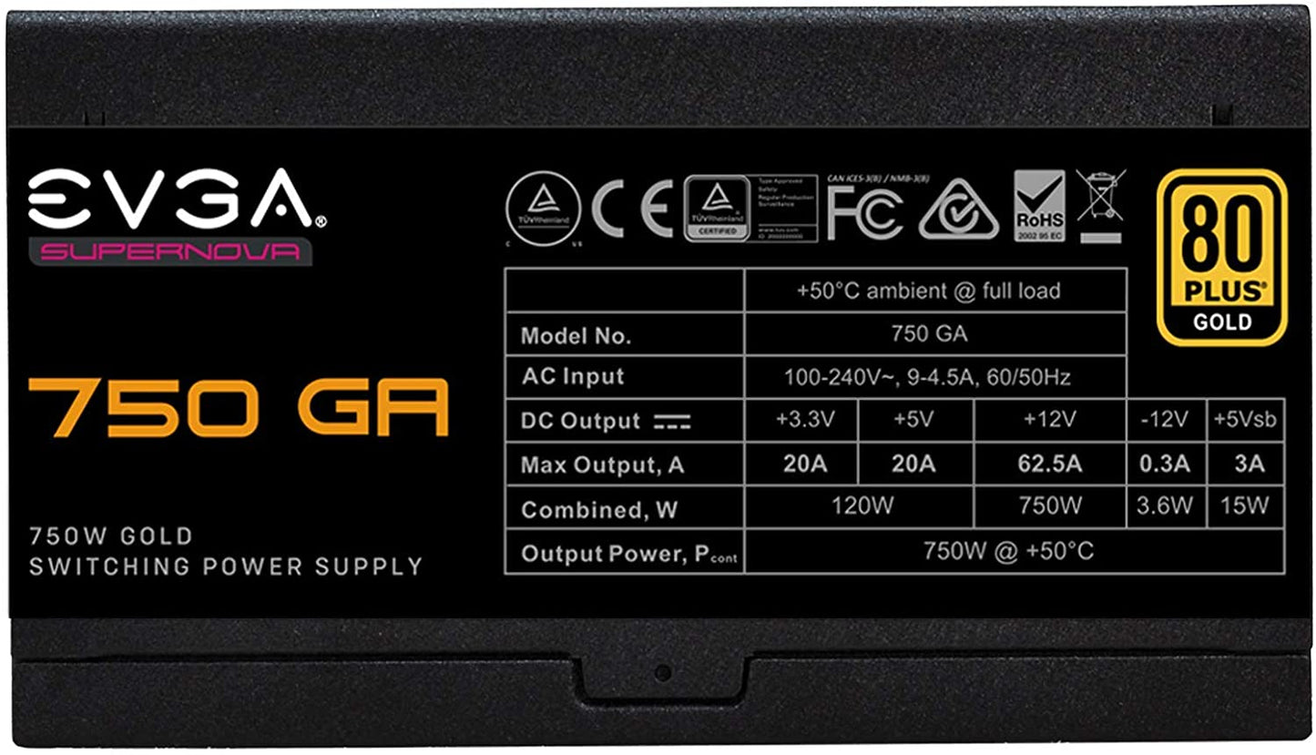 EVGA Supernova 750 GA, 80 Plus Gold