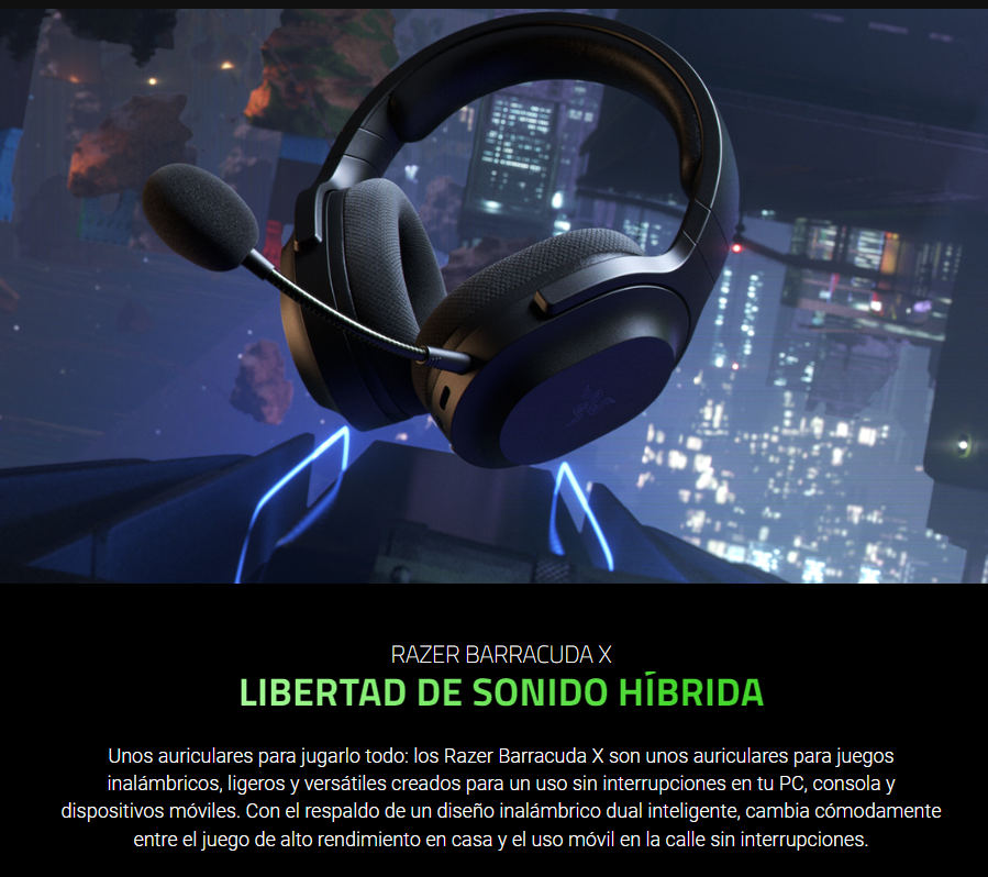 AUDIFONOS RAZER INALAMBRICOS BARRACUDA X