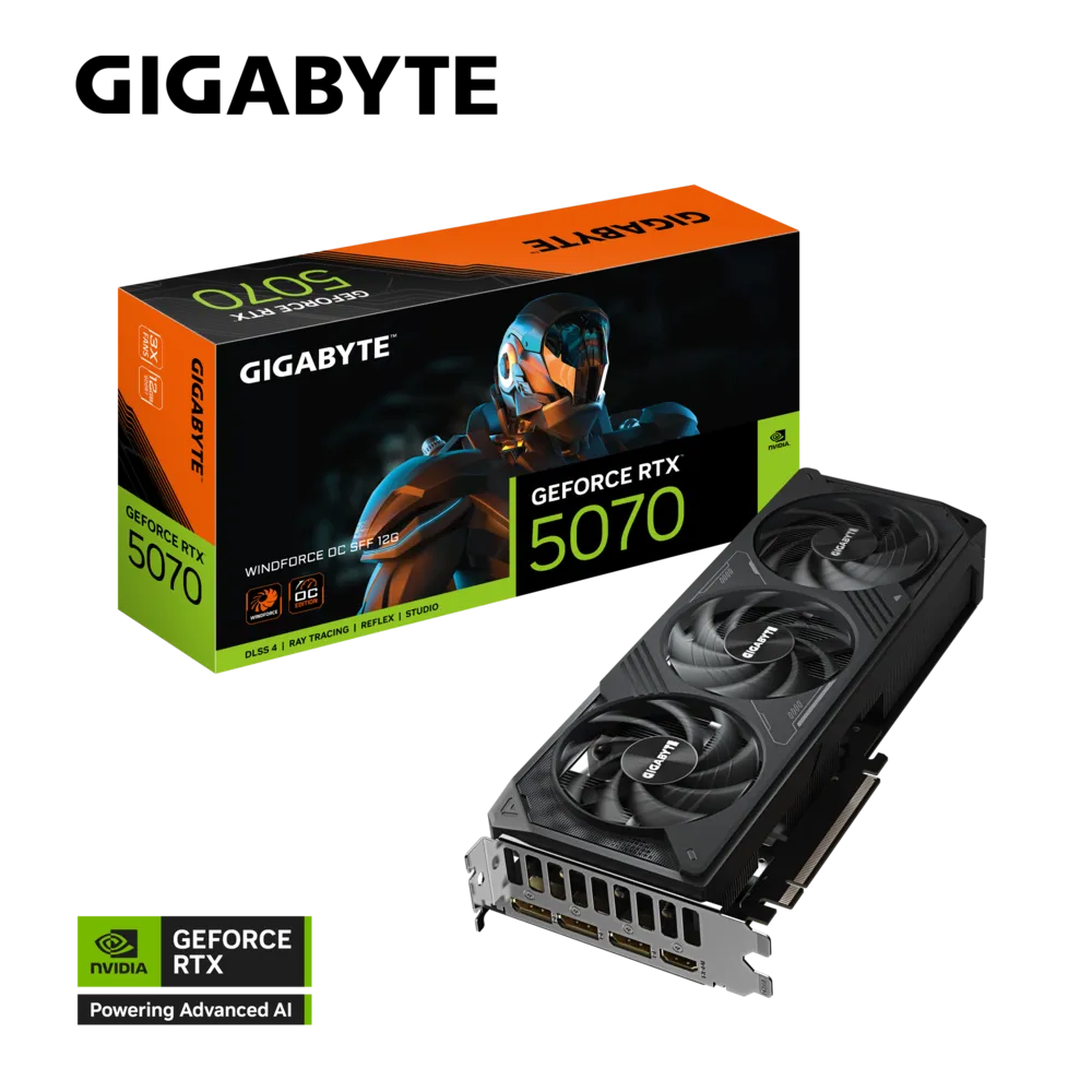GIGABYTE GEFORCE RTX 5070 WINDFORCE 3X OC 12G