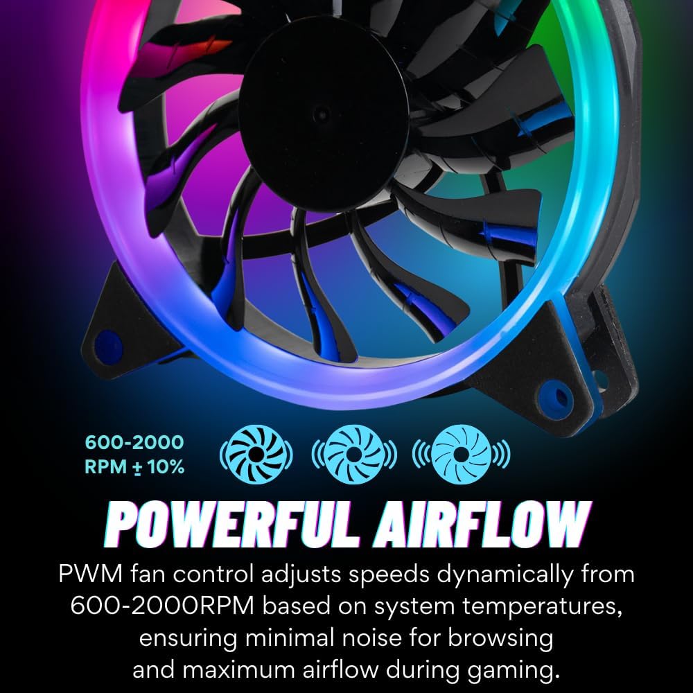 Kit 5 Ventiladores Empowered ARGB 120mm
