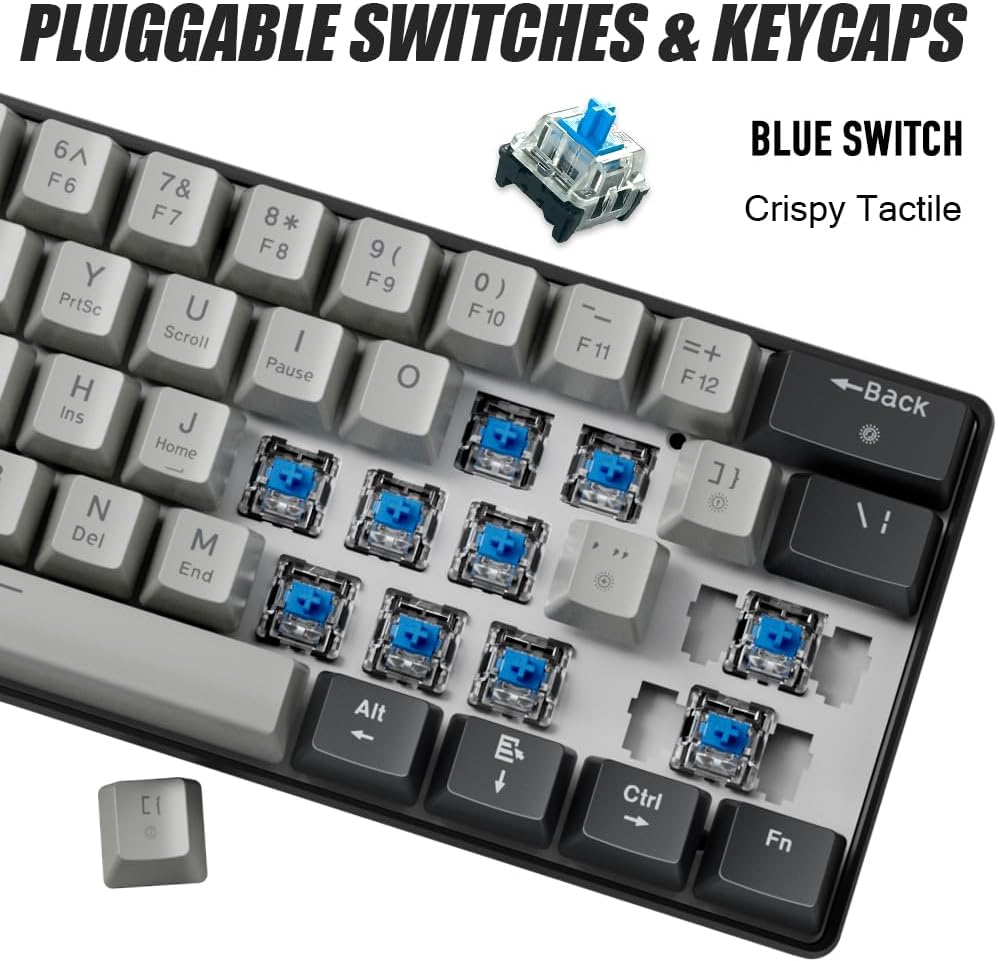 Abucow K61S 60% Gris (Switch Azul)