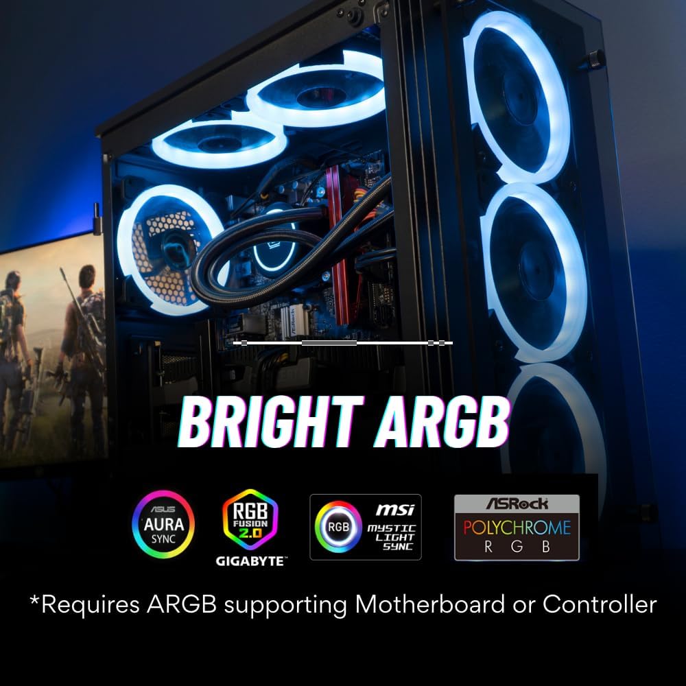 Kit 5 Ventiladores Empowered ARGB 120mm