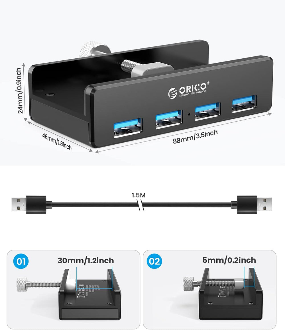 Hub Orico Clip 4 Puertos USB 3.0 MH4PU-P