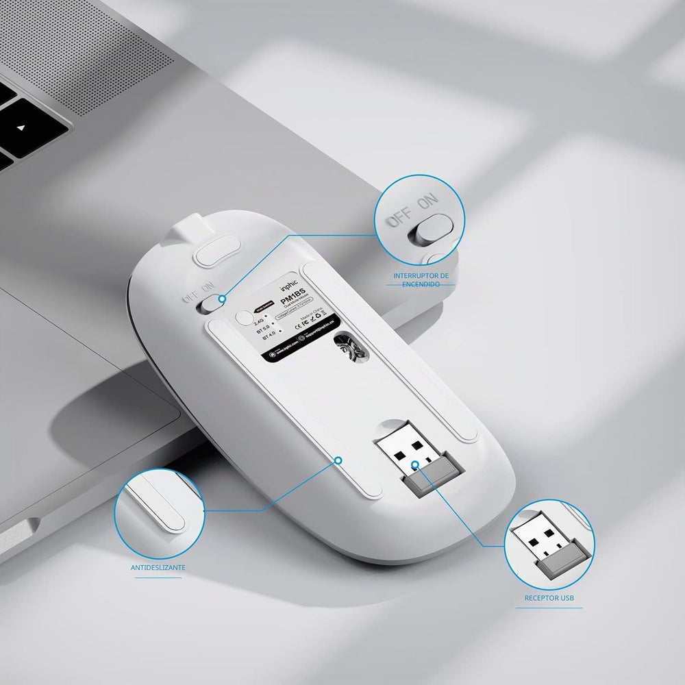 Mouse Inphic PM1BS Inalámbrico Tres Modos