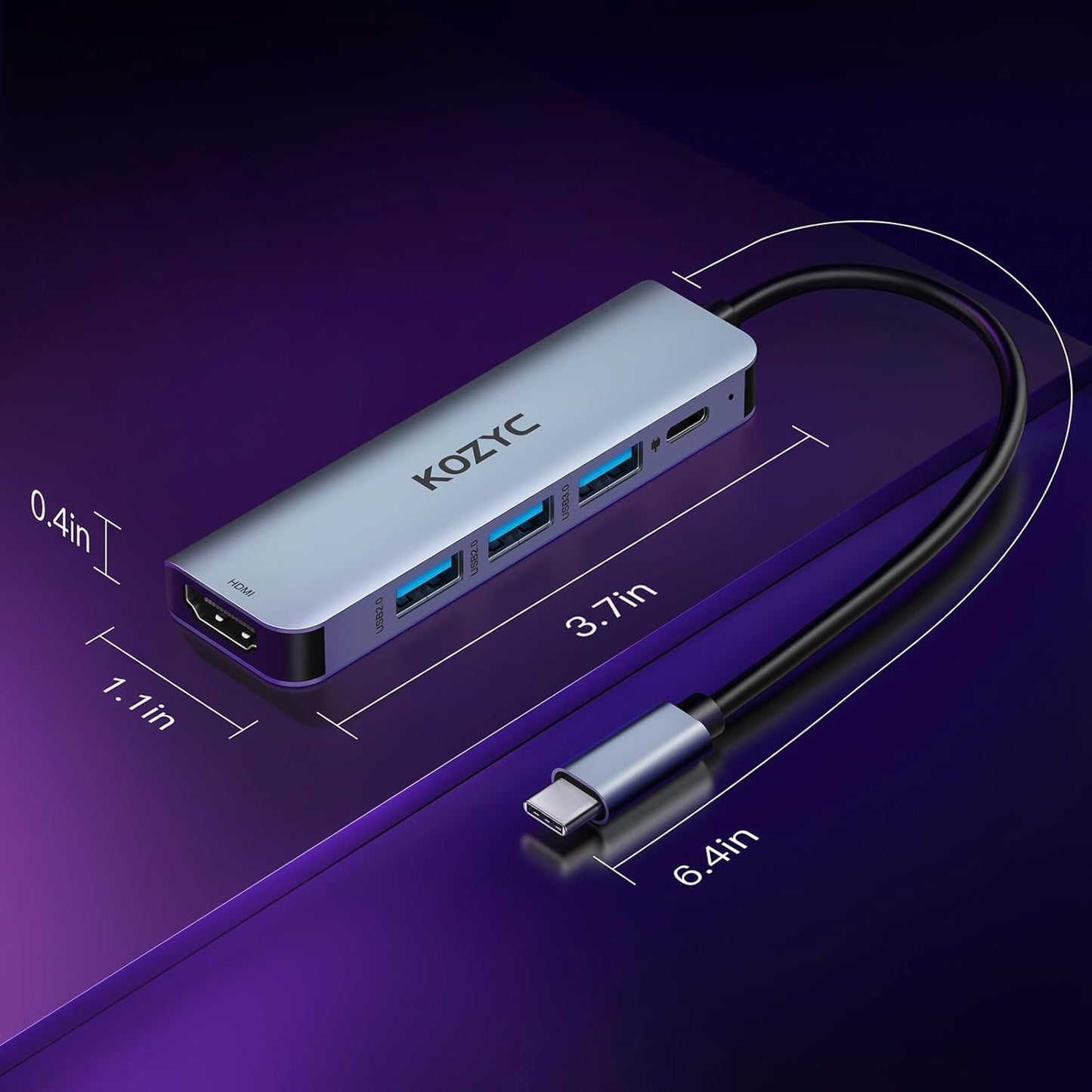 HUB USB-C KOZYC 5 EN 1