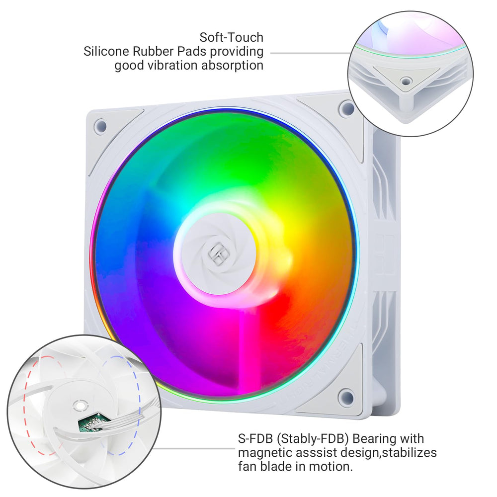 Kit 3 Ventiladores Thermalright TLS12 ARGB White