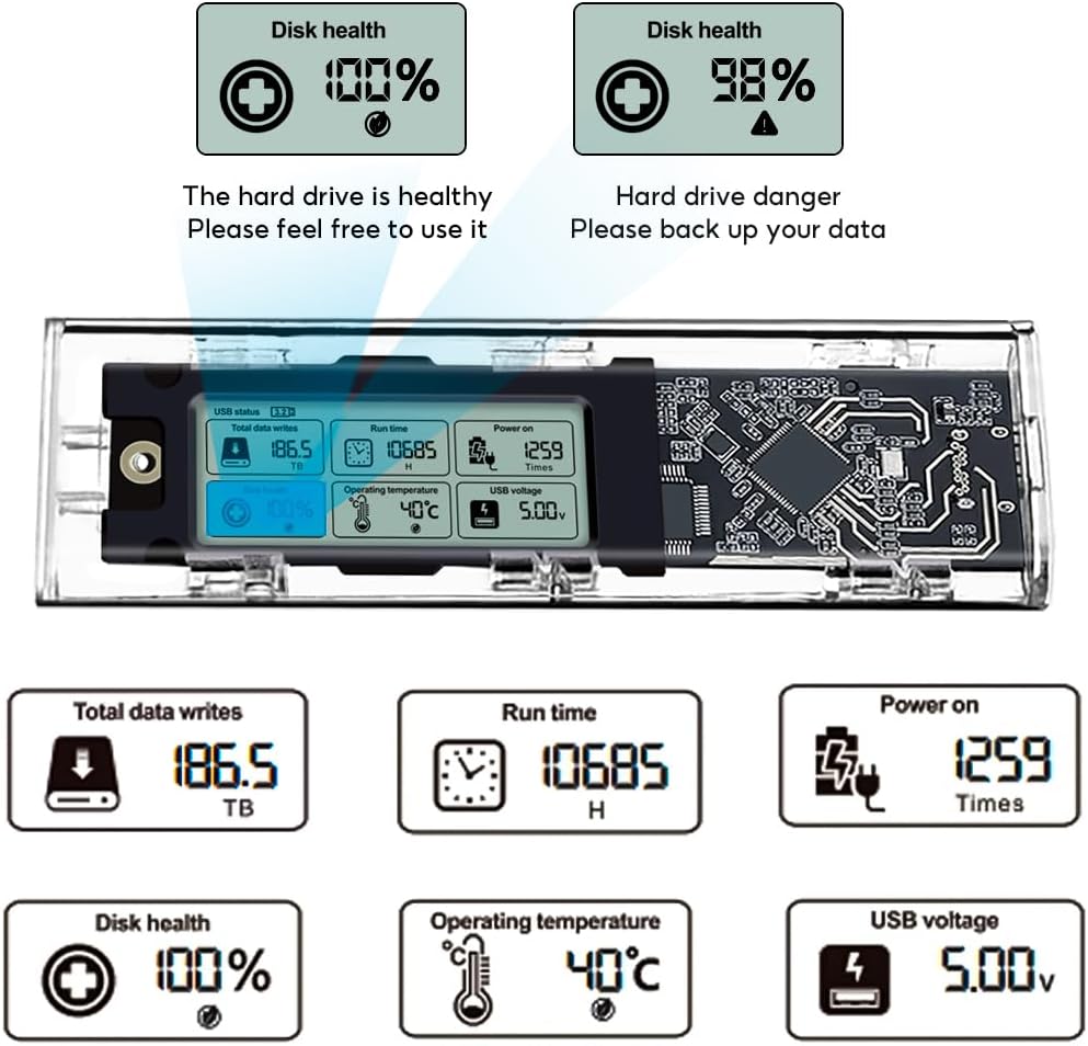Enclousure Shuole M.2 NVMe USB-C Smart Digital