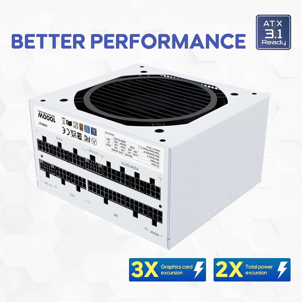 GV1000 1000W 80+ Gold Full Modular Blanca