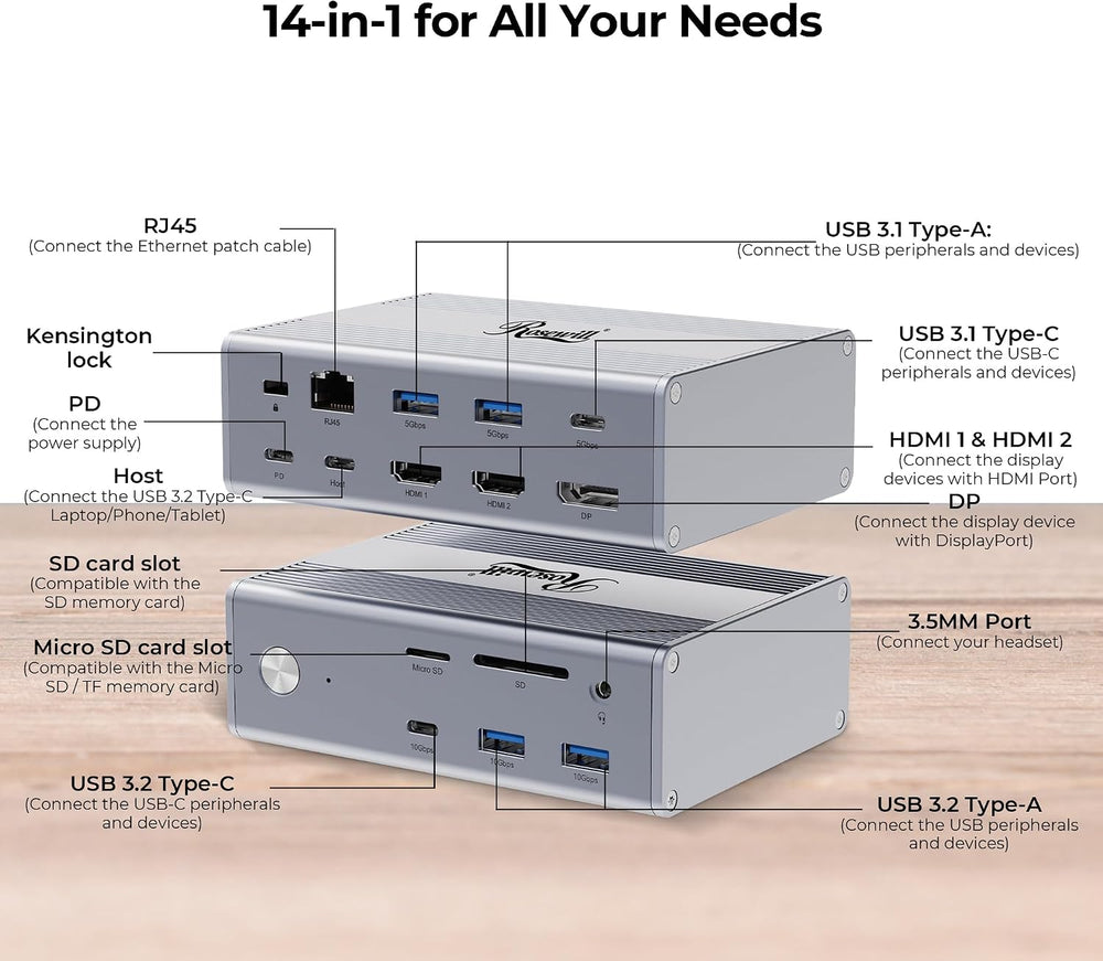 Rosewill RHUB-100W 14-en-1 USB-C