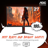 MONITOR AOC 27" CQ27G4H QHD 2K 1500R 180HZ 0.5 MS vista 2