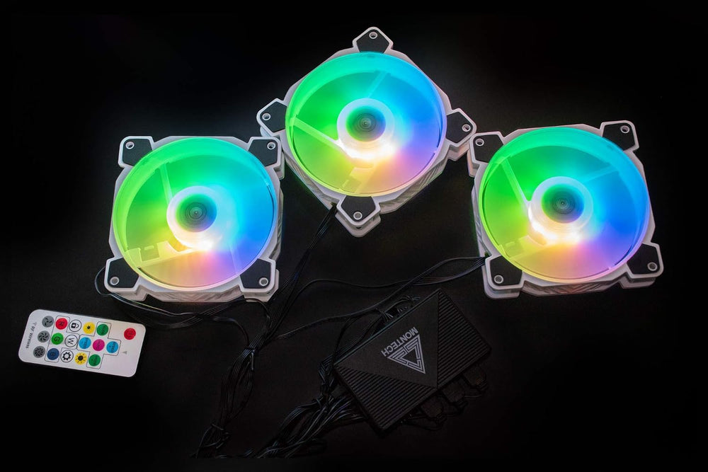 Kit 3 Ventiladores Montech Z3 Pro ARGB Blanco