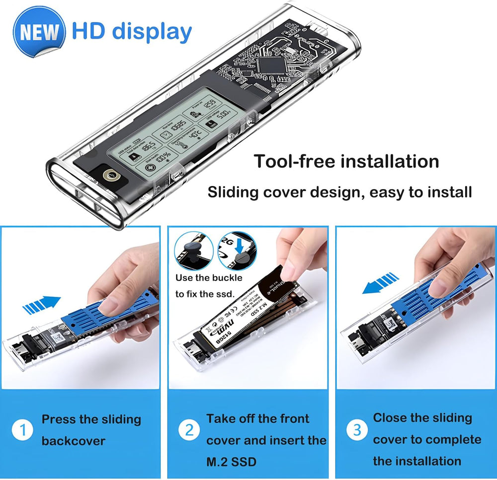 Enclousure Shuole M.2 NVMe USB-C Smart Digital