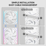 Kit 3 Ventiladores Thermalright TL-M12QR X3 Reverse White
