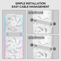 Kit 3 Ventiladores Thermalright TL-M12QR X3 Reverse White