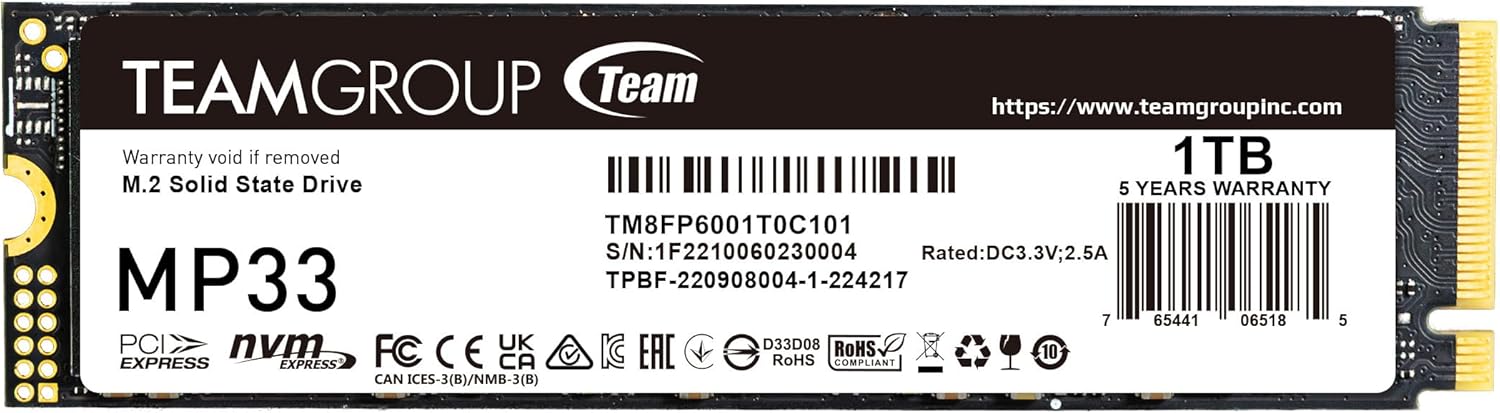 SSD TeamGroup MP33 1TB NVMe