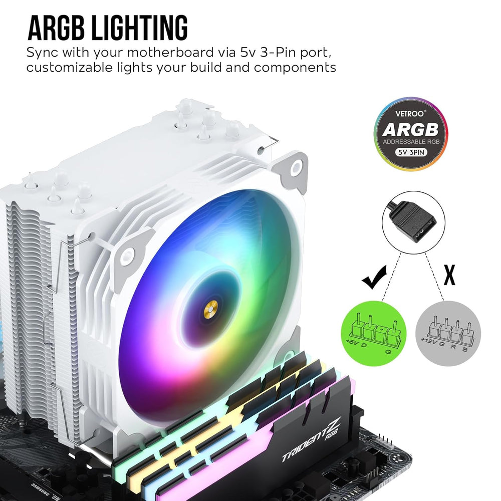 Disipador CPU Vetroo V5 Blanco