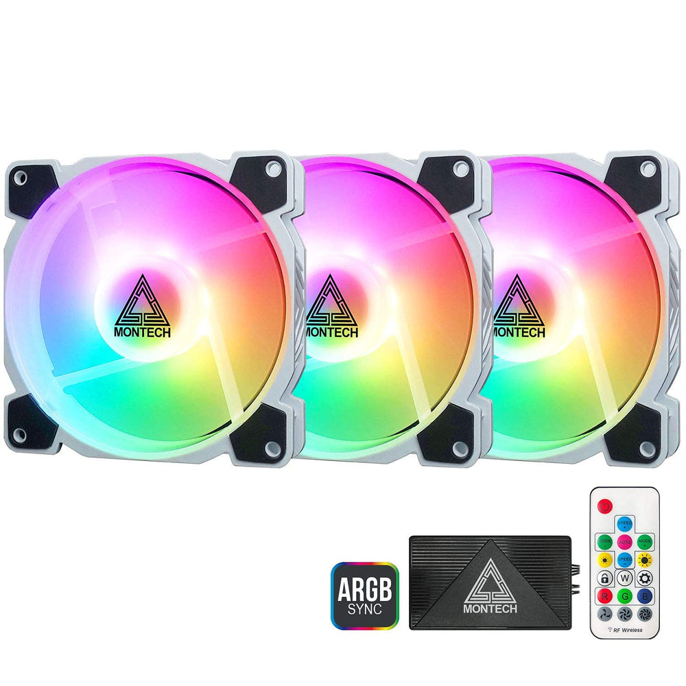 Kit 3 Ventiladores Montech Z3 Pro ARGB Blanco