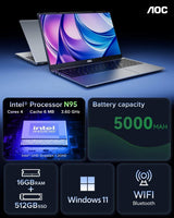 LAPTOP AOC X15 N97 16 GB 512 GB IPS FHD vista 4