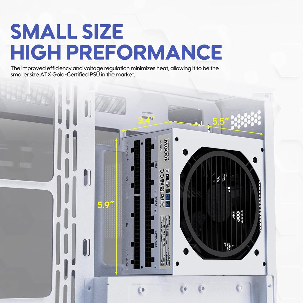GV1000 1000W 80+ Gold Full Modular Blanca