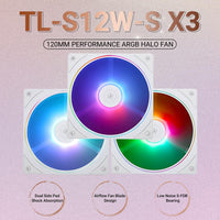 Kit 3 Ventiladores Thermalright TLS12 ARGB White
