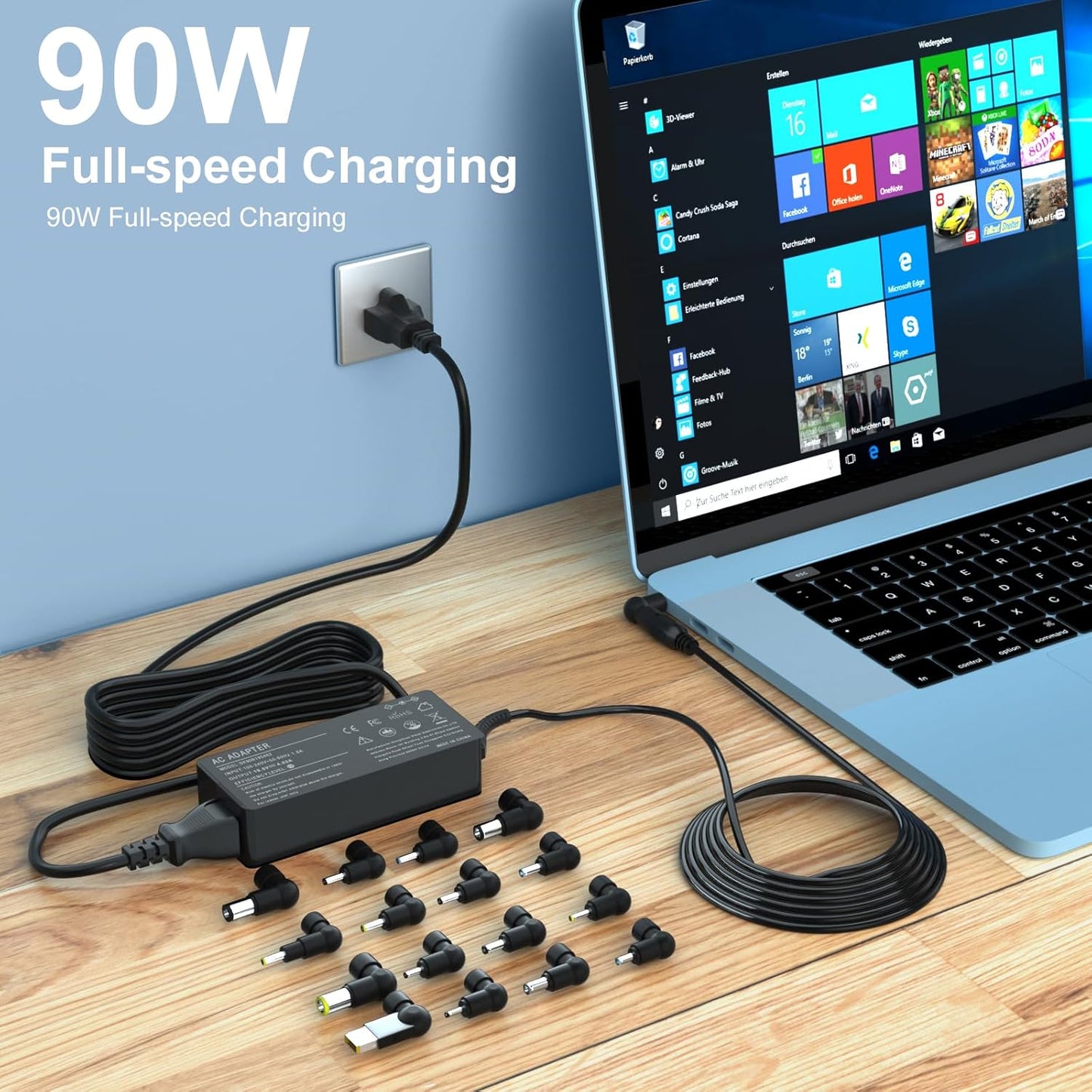 CARGADOR UNIVERSAL PARA LAPTOP 90W