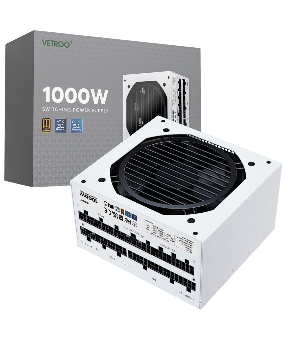 GV1000 1000W 80+ Gold Full Modular Blanca