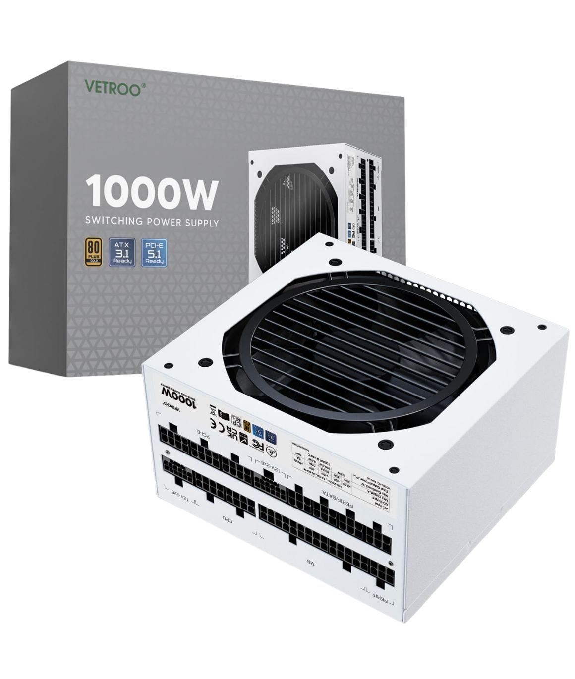 GV1000 1000W 80+ Gold Full Modular Blanca
