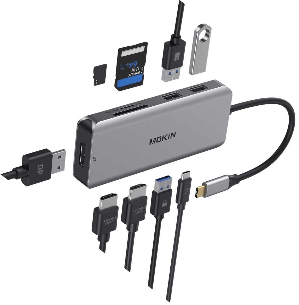 Hub 9 en 1 USB-C Adaptador Multifunción