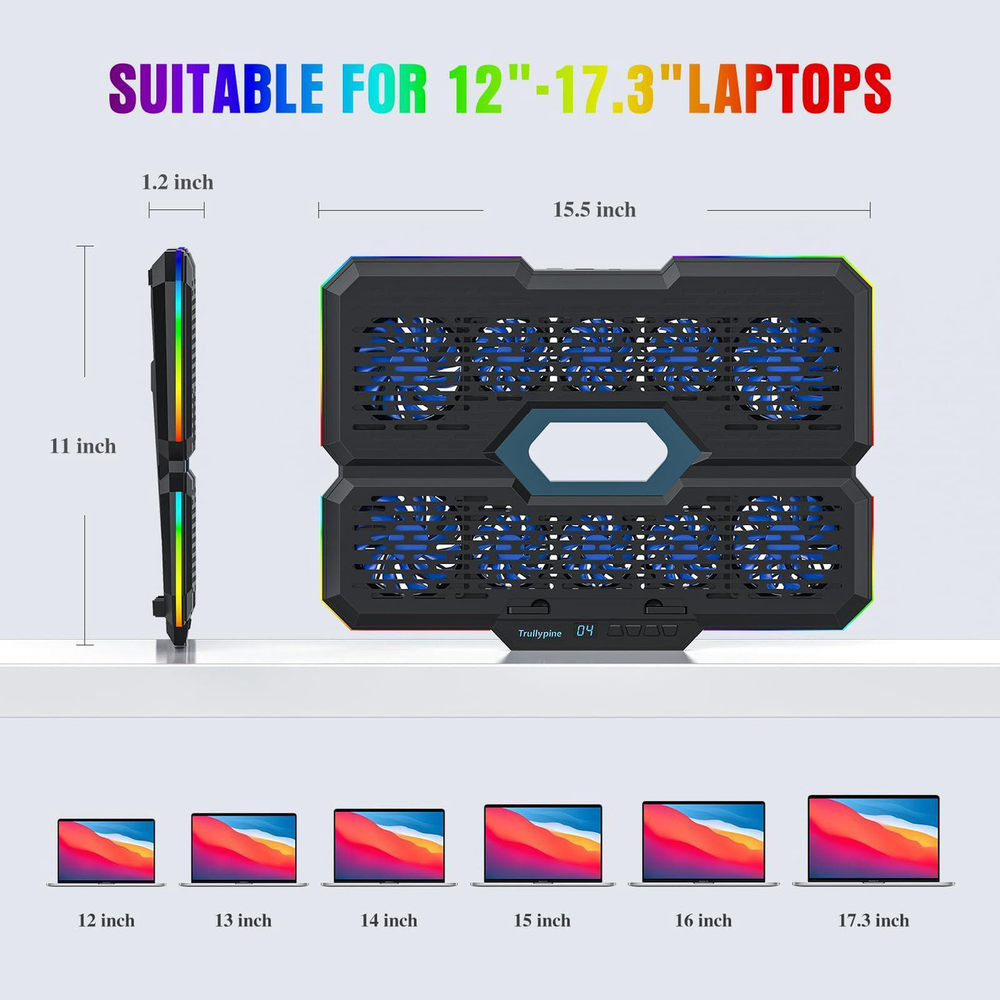 Trullypine Base Enfriadora RGB 10 Ventiladores
