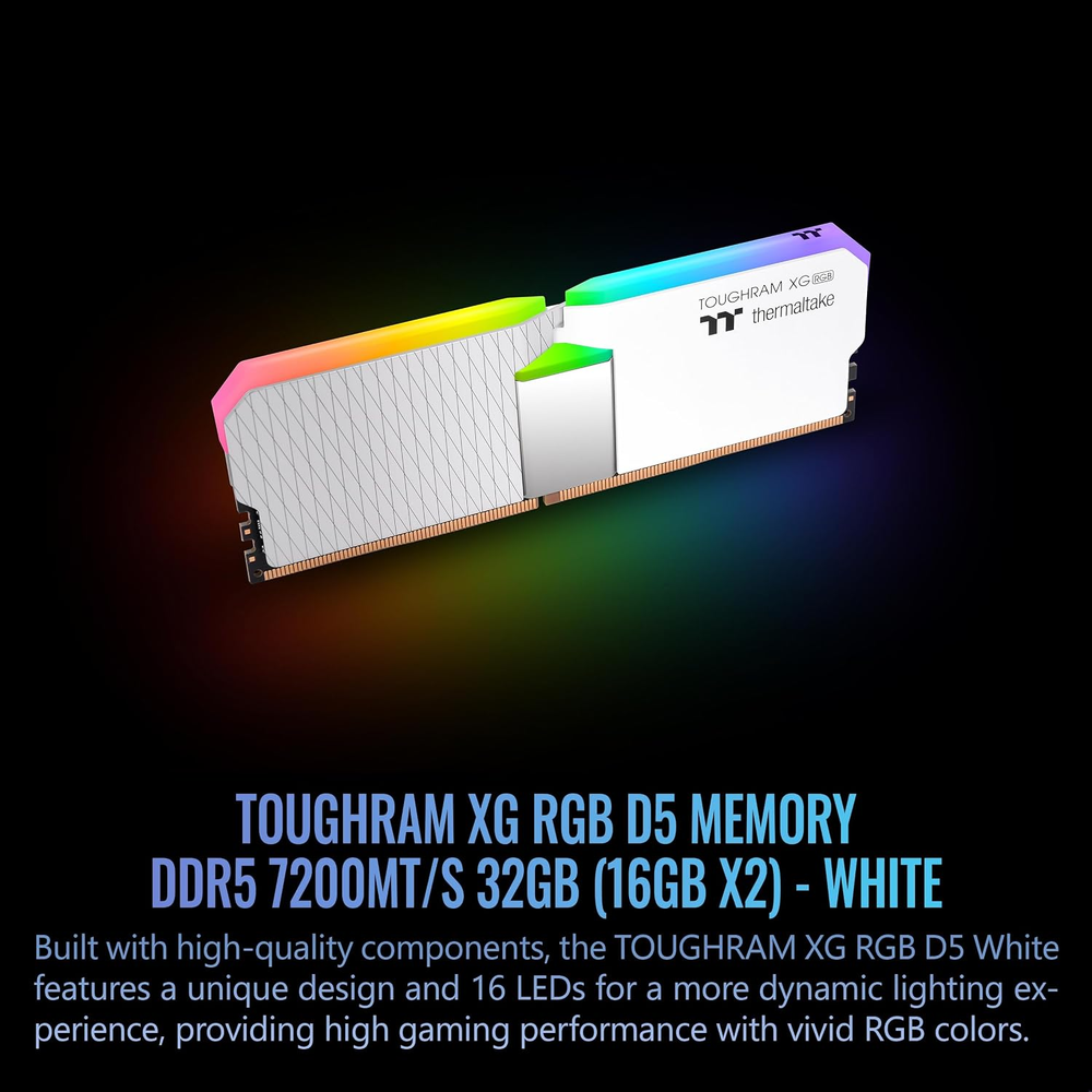 Thermaltake Toughram XG RGB DDR5 32GB (2x16GB) 5600MHz Blanco