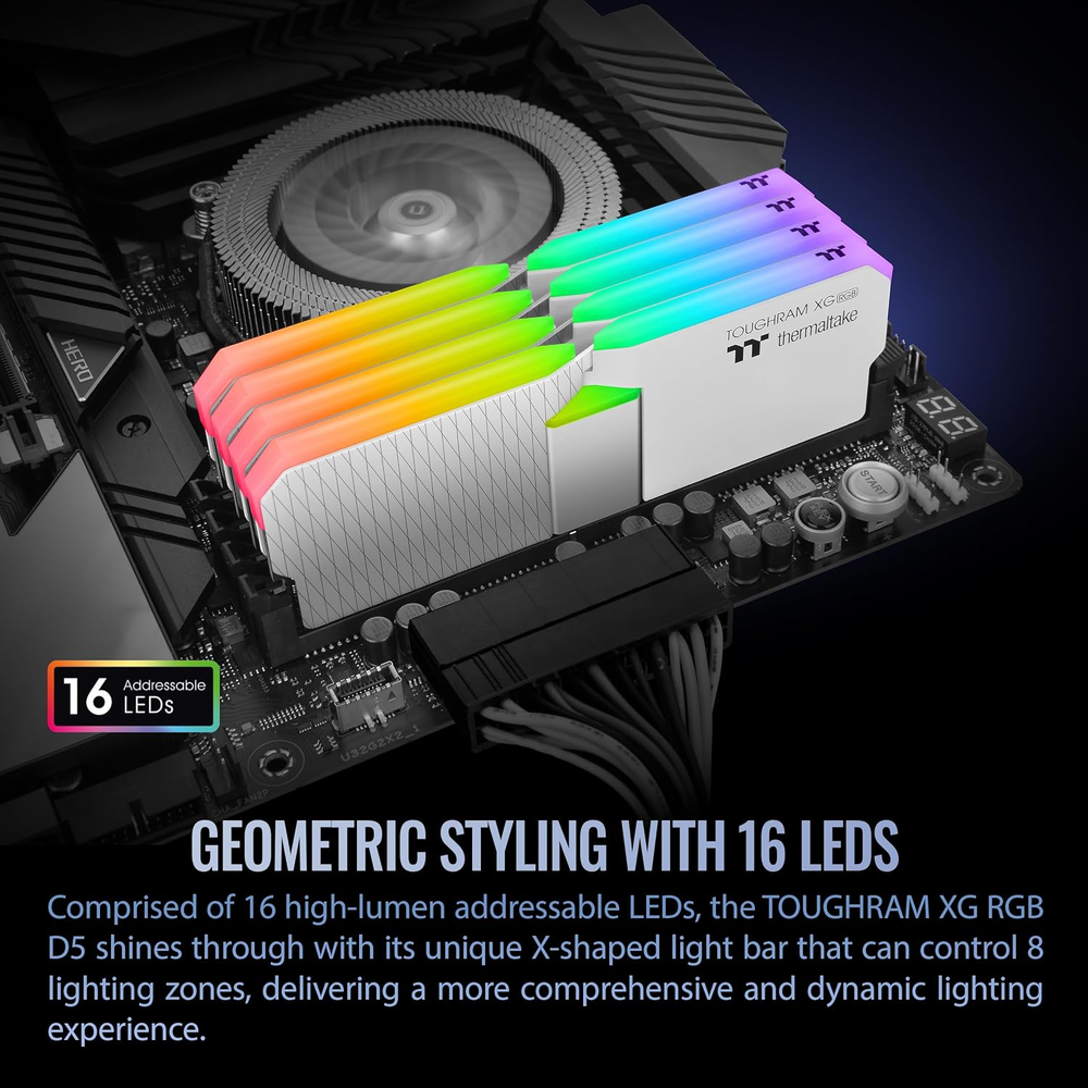Thermaltake Toughram XG RGB DDR5 32GB (2x16GB) 5600MHz Blanco