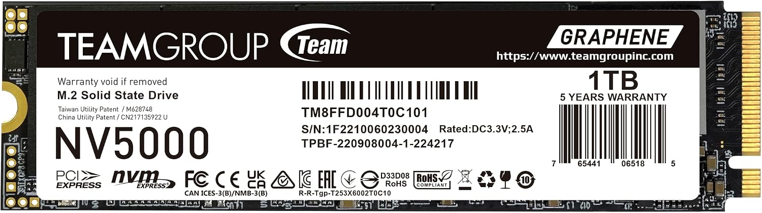 SSD TeamGroup NV5000 1TB NVMe Gen4