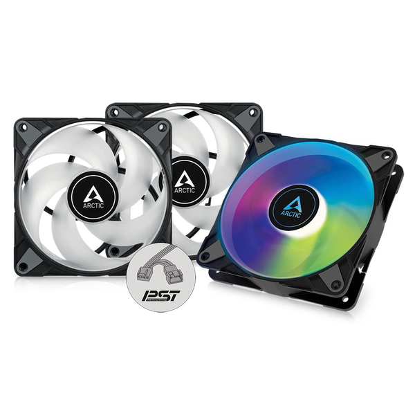 Kit 3 Ventiladores Arctic P12 PWM PST A-RGB
