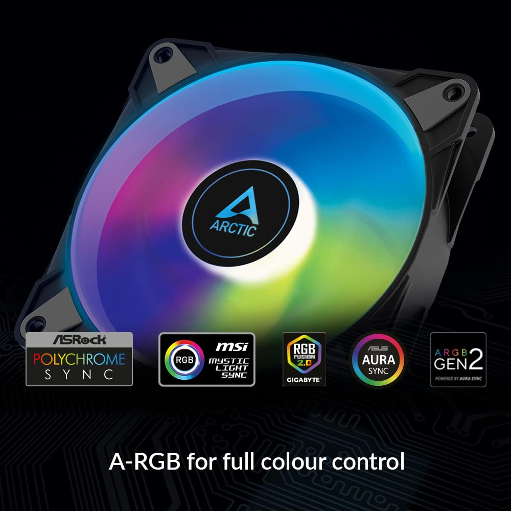 Kit 3 Ventiladores Arctic P12 PWM PST A-RGB