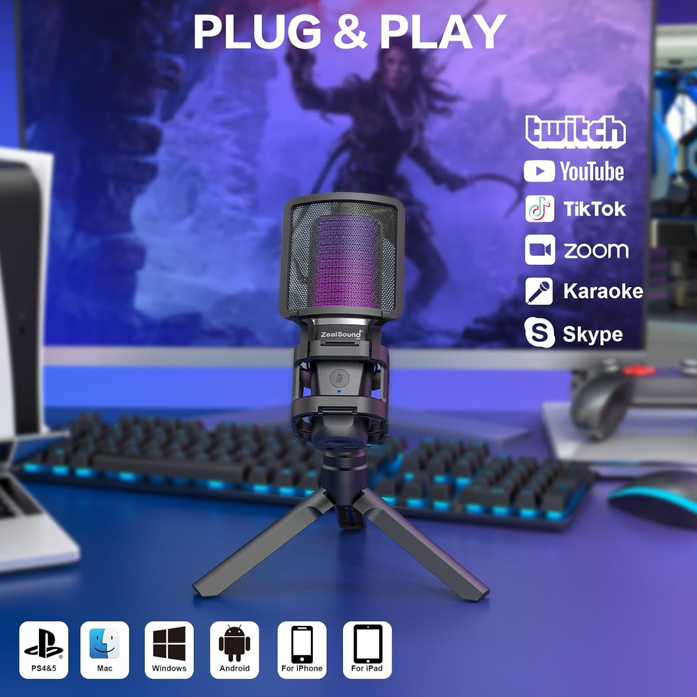 Zealsound Mic USB RGB