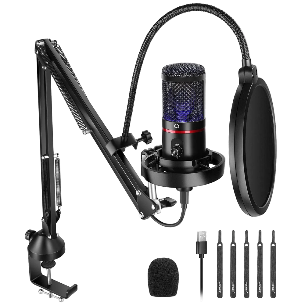 Micrófono USB Neewer CM200 RGB Kit 4 en 1