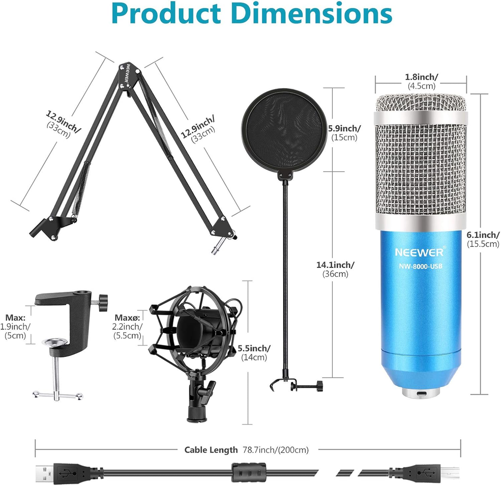Neewer NW-8000-USB Kit Azul