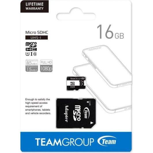 Memoria MicroSD TeamGroup 16GB Clase 10