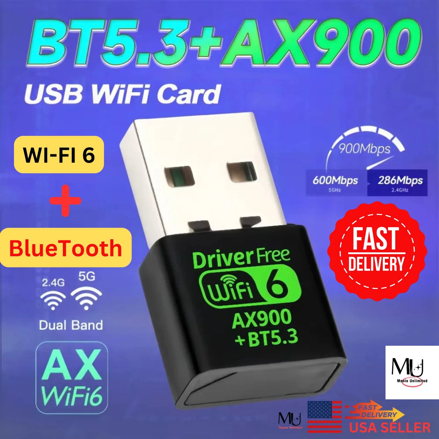 ADAPTADOR USB WIFI 6 WD-AX908C