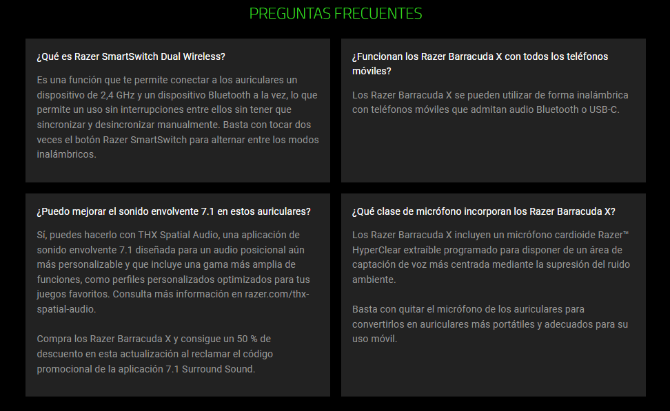 AUDIFONOS RAZER INALAMBRICOS BARRACUDA X